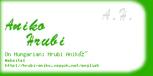 aniko hrubi business card